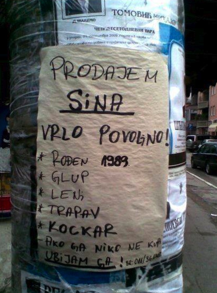 Prodajem Sina