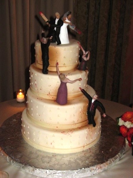 Zombi svadbena torta s klanjem