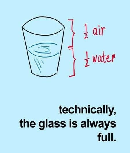 tehnički, čaša je uvijek puna