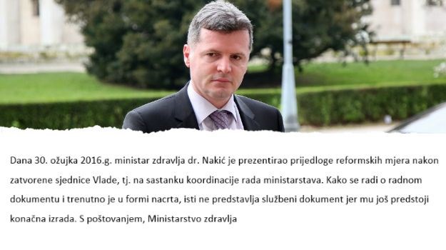 Indexu potvrđeno: Da, Nakić je na Vladi prezentirao reformu zdravstva, ali to nije za javnost