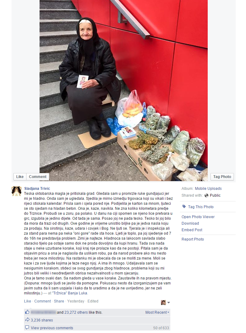 Fotku bakice koja se bori za bolje sutra lajkalo preko 20 000 ljudi, a ovo je njena dirljiva priča..