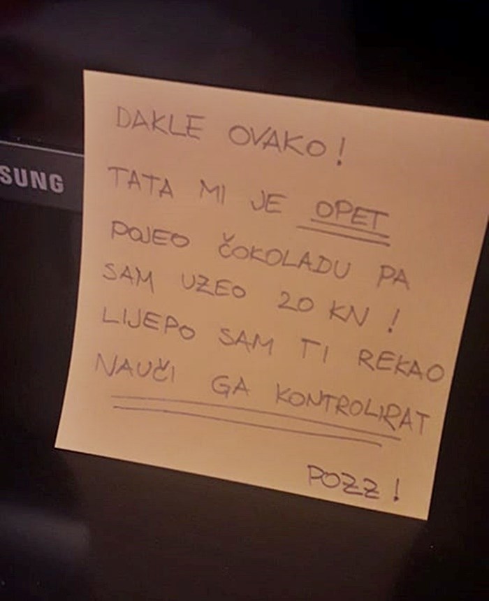 Razočarani sin ostavio je mami poruku i napisao zbog čega je sebi uzeo novac