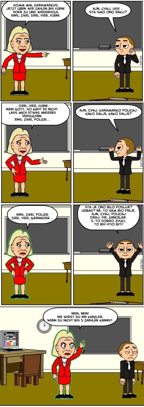 Angela podučava Karamarkusa