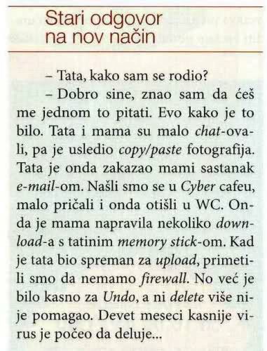 Tata, kako sam se rodio? :)))))