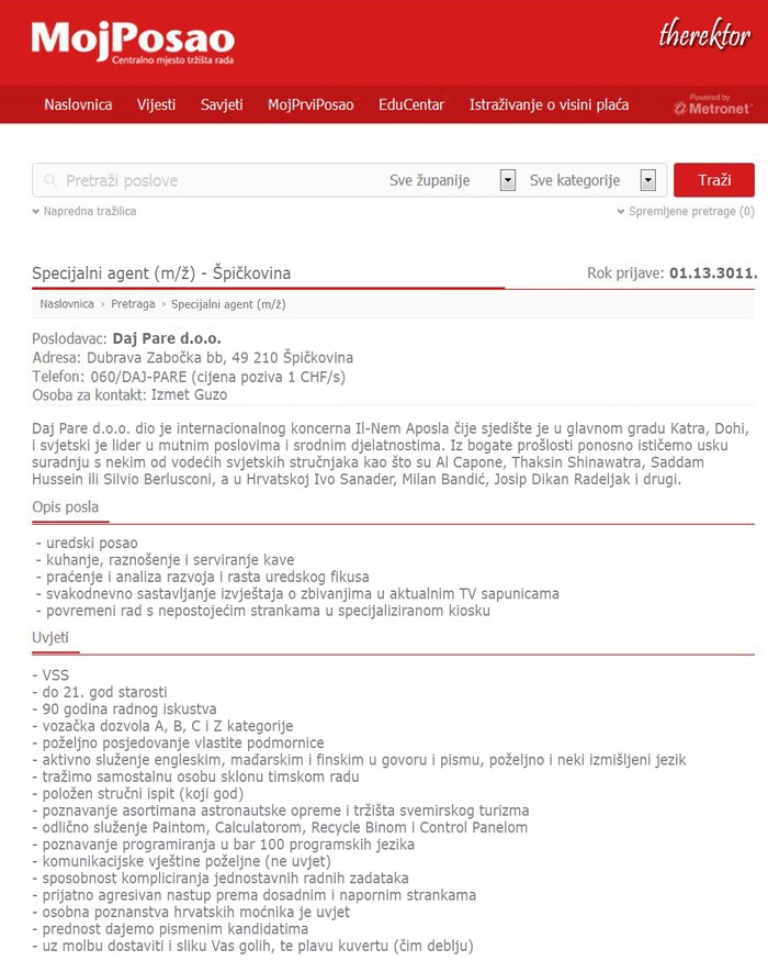 Oglas za posao