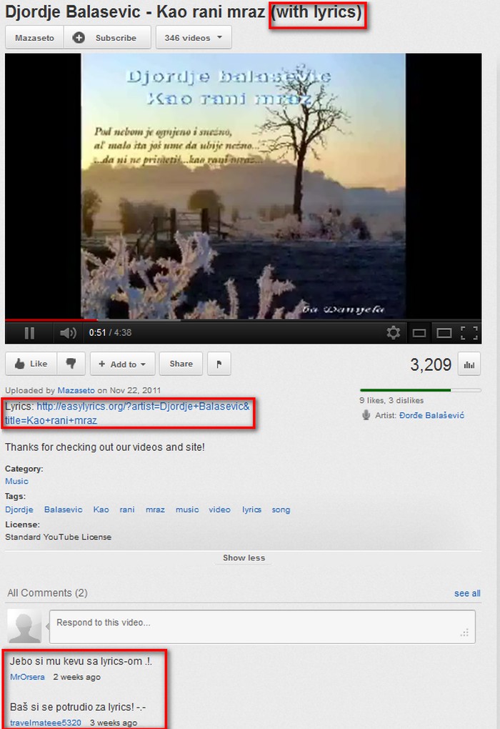 Youtube s tekstom