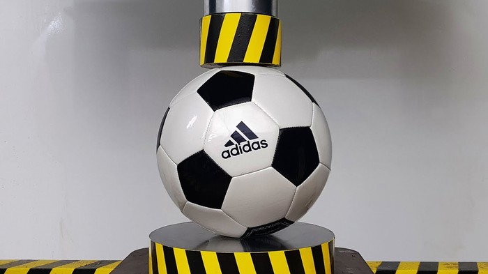 EXPERIMENT HYDRAULIC PRESS 100 TON vs SOCCER BALL