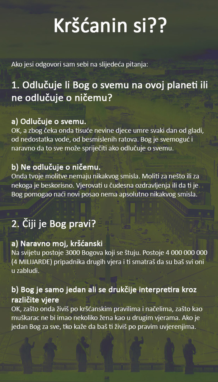 Vjernik si? Zapitaj se ima li to logike