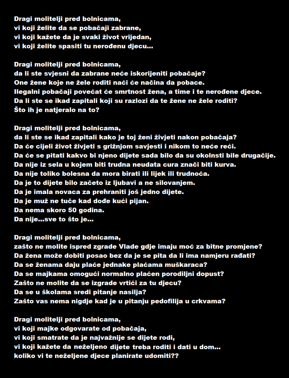 Dragi molitelji pred bolnicama...