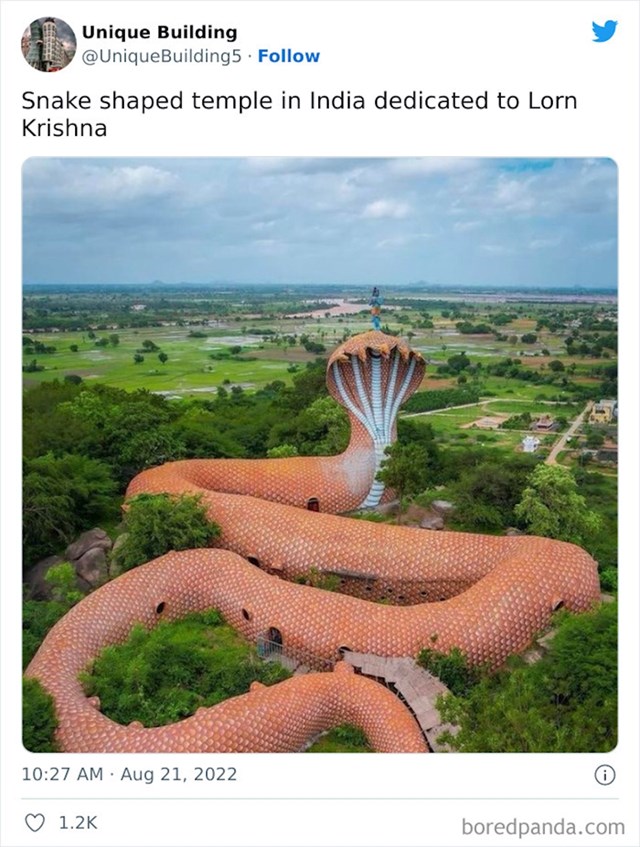 14. Ova zgrada u Indiji napravljena je u impresivnom obliku zmije, detalji na zgradi su nestvarni
