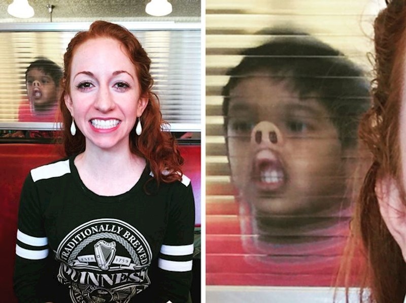 10. Fotografirao je curu tijekom ručka, a onda je ovaj klinac odlučio uletjeti u kadar