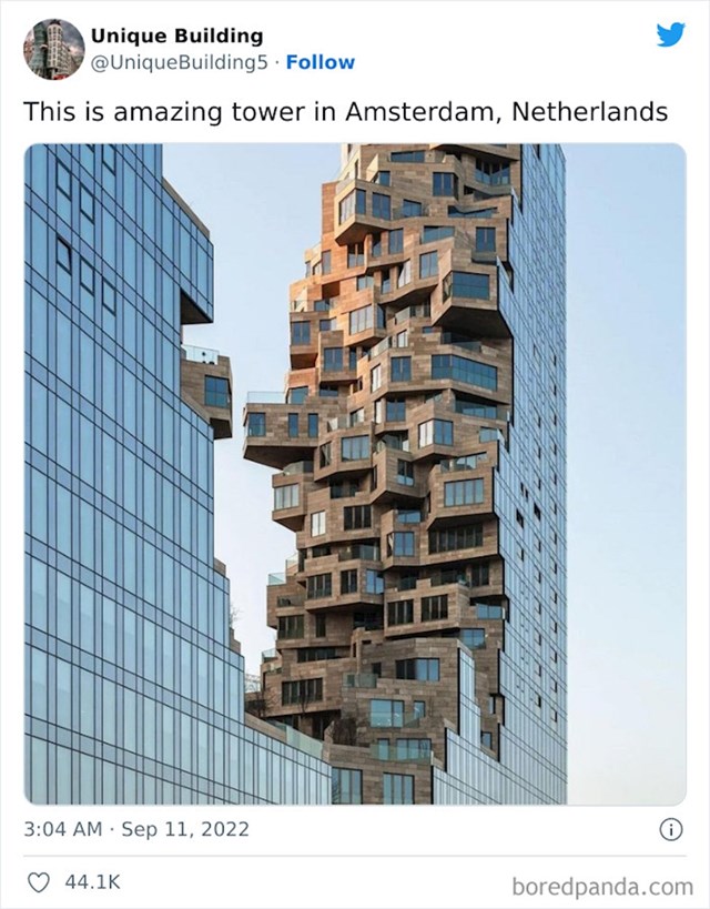20. Prefora dizajn zgrade u Amsterdamu u Nizozemskoj