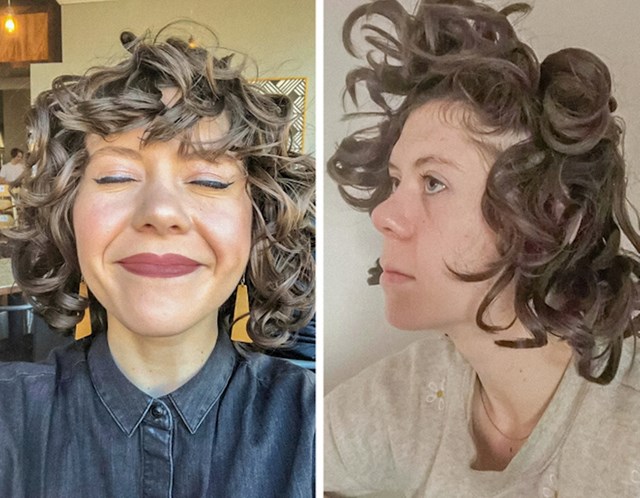 11. Pokušala je rekreirati frizuru iz salona (slika lijevo) i završila kao Meduza 😂