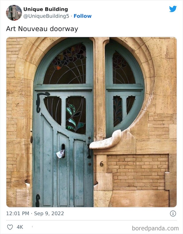 17. Zanimljiv i moderan dizajn ulaznih vrata u secesijskom umjetničkom stilu