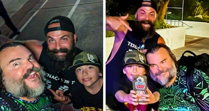 1. Jednu večer su šetali i sreli Jacka Blacka, ovaj će dječak to sigurno dugo pamtiti