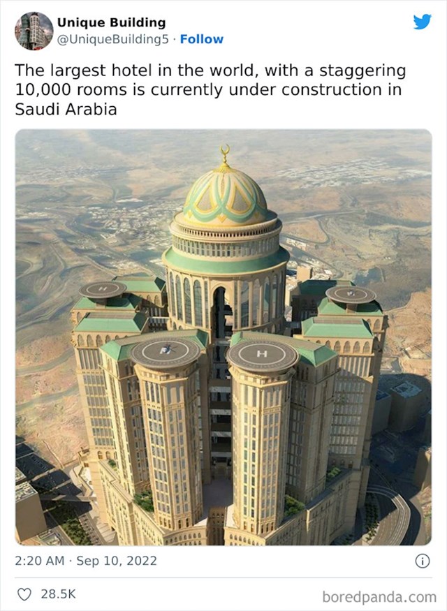 19. Ovako izgleda najveći hotel na svijetu, a nalazi se u Saudijskoj Arabiji
