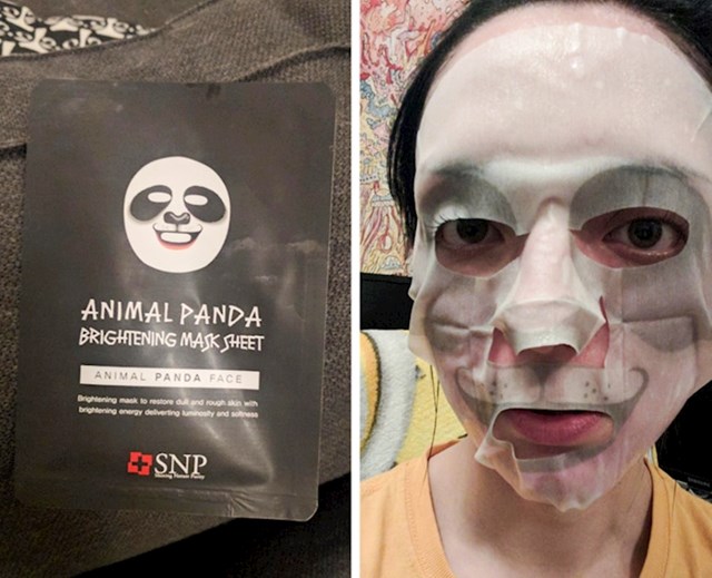 1. Očekivala je slatku masku s motivom pande, a dobila ovo...