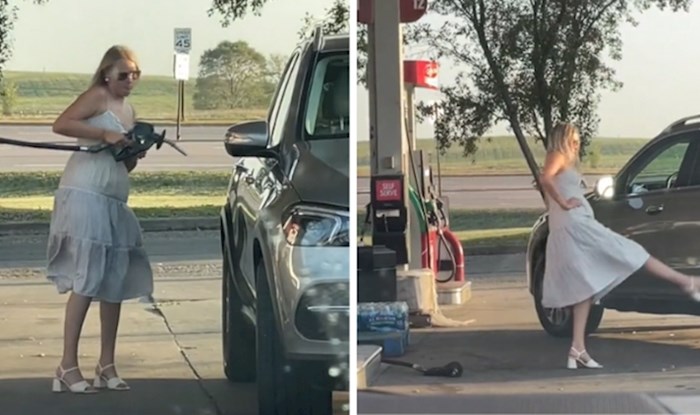 Video ove žene na benzinskoj postao je hit na internetu, čim pogledate bit će vam jasno zašto