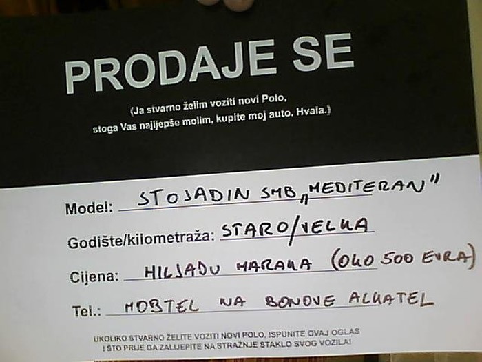 Propala prodaja auta :(