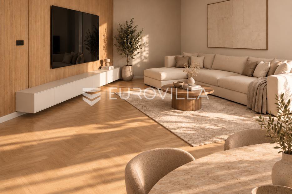 Zagreb, Kustošija, novogradnja, dvosoban stan 45,89 m² u suterenu urbane vile