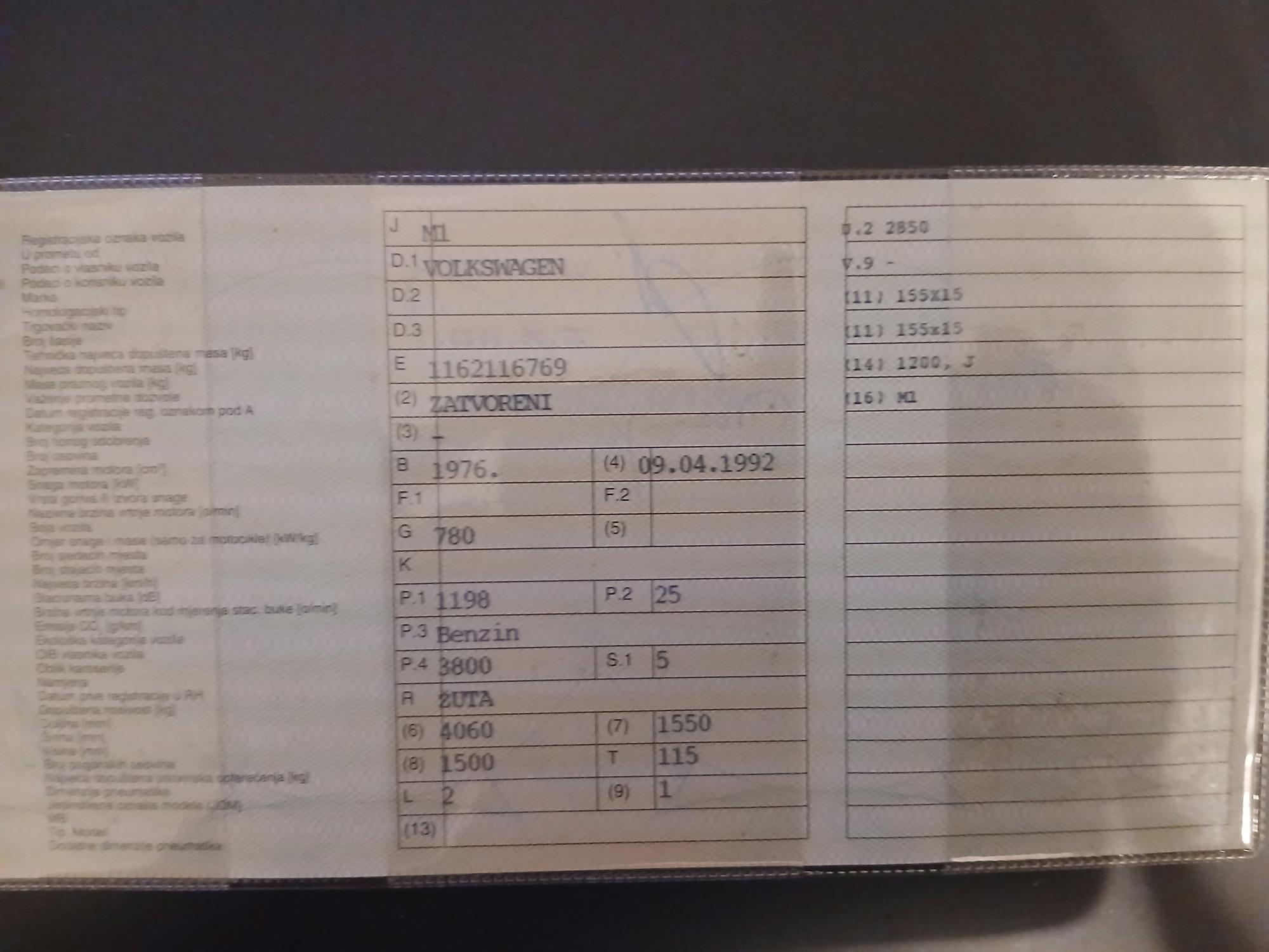VW BUBA 1200J 1976